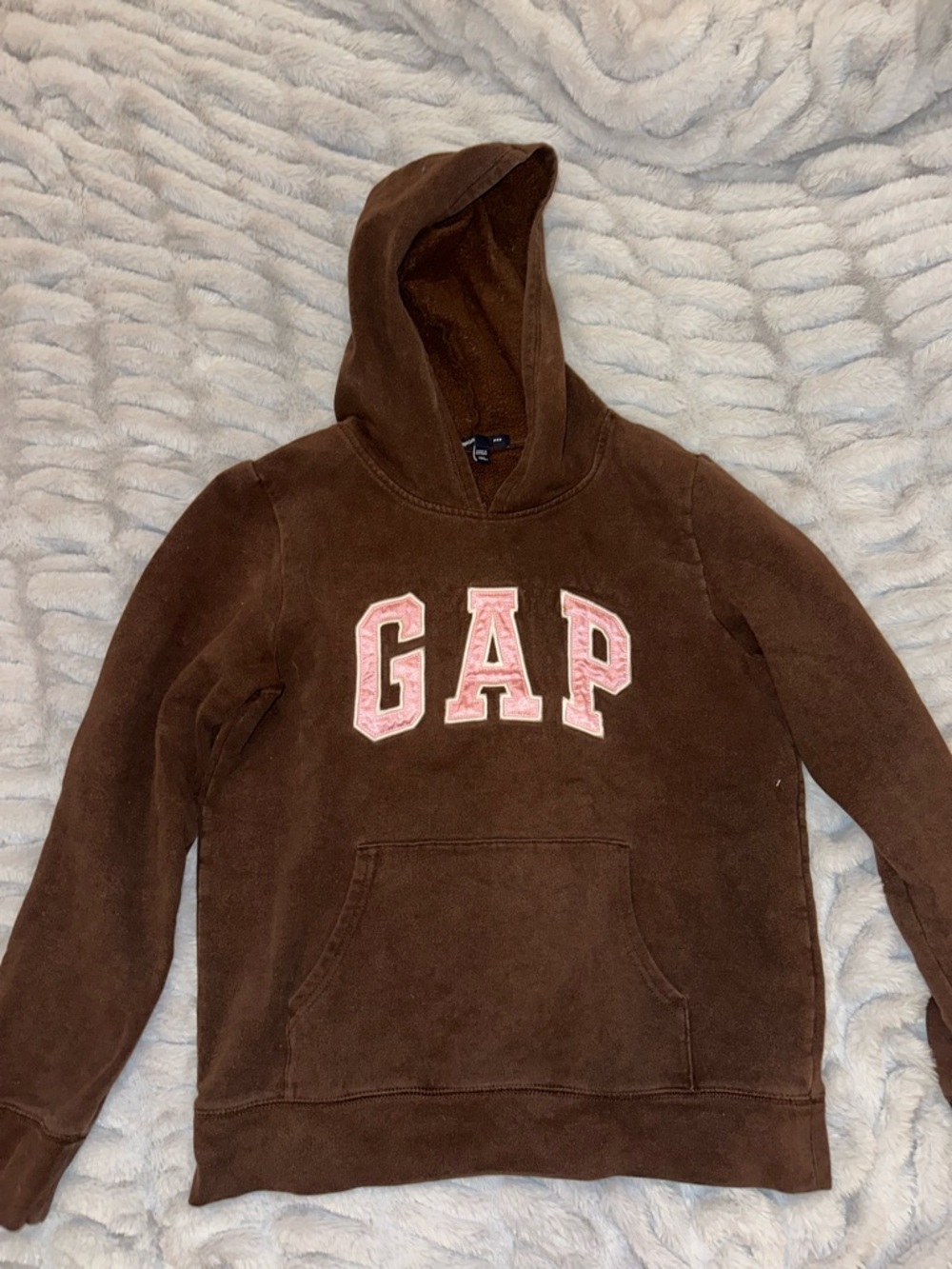 GAP Brown Hoodie with Pink Lettering